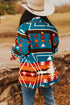 Western Aztec Print Lapel Bell Sleeve Jacket