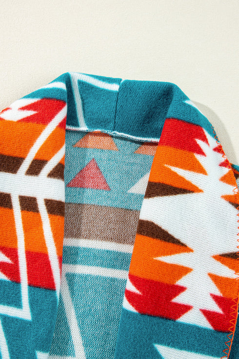 Western Aztec Print Lapel Bell Sleeve Jacket