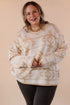 Western Aztec Print Loose Fit Pullover Sweater