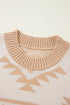 Western Aztec Print Loose Fit Pullover Sweater