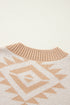 Western Aztec Print Loose Fit Pullover Sweater