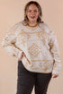 Western Aztec Print Loose Fit Pullover Sweater