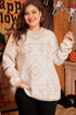 Western Aztec Print Loose Fit Pullover Sweater