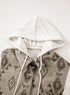 Western Aztec Print Mixed Panel Patchwork Hooded Jacket