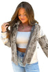 Western Aztec Print Mixed Panel Patchwork Hooded Jacket