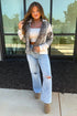 Western Aztec Print Mixed Panel Patchwork Hooded Jacket