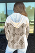 Western Aztec Print Mixed Panel Patchwork Hooded Jacket
