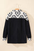 Western Aztec Print Patchwork Button Down Corduroy Jacket