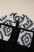 Western Aztec Print Patchwork Button Down Corduroy Jacket