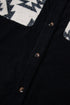 Western Aztec Print Patchwork Button Down Corduroy Jacket