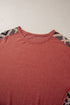 Western Aztec Print Patchwork Drop Shoulder High Low Sweatshirt