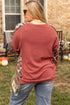 Western Aztec Print Patchwork Drop Shoulder High Low Sweatshirt