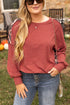 Western Aztec Print Patchwork Drop Shoulder High Low Sweatshirt