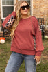 Western Aztec Print Patchwork Drop Shoulder High Low Sweatshirt