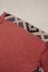 Western Aztec Print Patchwork Drop Shoulder High Low Sweatshirt