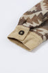 Western Aztec Print Patchwork Frayed Edge Corduroy Jacket