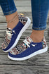 Western Aztec Print Patchwork Lace Up Flat Shoe