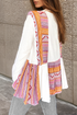 Western Aztec Print Patchwork Ruffled Long Sleeve Babydoll Tunic