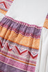 Western Aztec Print Patchwork Ruffled Long Sleeve Babydoll Tunic