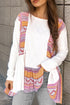 Western Aztec Print Patchwork Ruffled Long Sleeve Babydoll Tunic