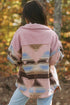 Western Aztec Print Sherpa Spliced Fleece Pocket Jacket