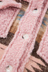 Western Aztec Print Sherpa Spliced Fleece Pocket Jacket