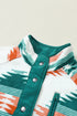 Western Aztec Print Snap Buttoned Fleece Jacket
