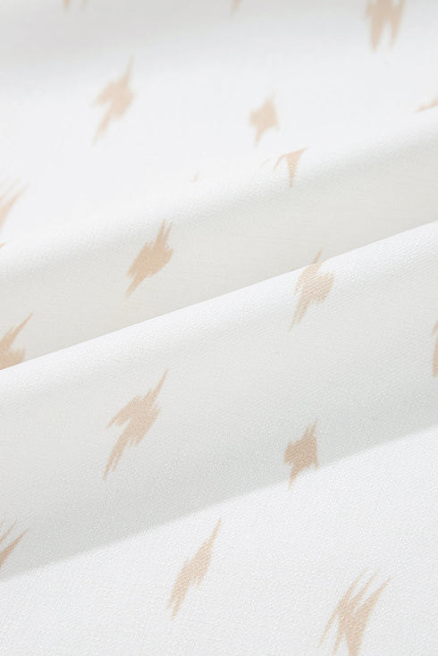 Western Aztec Print Square Neck Pleated Mini Dress