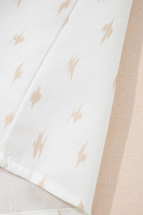 Western Aztec Print Square Neck Pleated Mini Dress