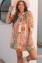 Western Bohemian Paisley Mixed Print Loose Mini Dress