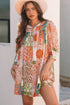Western Bohemian Paisley Mixed Print Loose Mini Dress