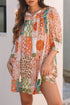 Western Bohemian Paisley Mixed Print Loose Mini Dress