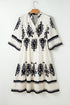 Western Bohemian Paisley Print A-Line Midi Dress