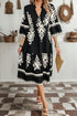 Western Bohemian Paisley Print A-Line Midi Dress