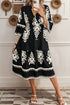 Western Bohemian Paisley Print A-Line Midi Dress