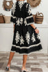 Western Bohemian Paisley Print A-Line Midi Dress