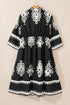 Western Bohemian Paisley Print A-Line Midi Dress