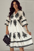 Western Bohemian Paisley Print A-Line Midi Dress