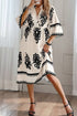 Western Bohemian Paisley Print A-Line Midi Dress