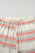 Western Bohemian Striped Pattern Casual Tank Short Sets