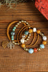 Western Boho Beaded Stone Charm Stackable Bracelet Set