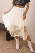 Western Boho Cascading Tiered Lace High Waisted Maxi Skirt