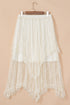 Western Boho Cascading Tiered Lace High Waisted Maxi Skirt