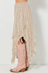 Western Boho Cascading Tiered Lace High Waisted Maxi Skirt