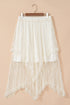 Western Boho Cascading Tiered Lace High Waisted Maxi Skirt