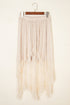 Western Boho Cascading Tiered Lace High Waisted Maxi Skirt