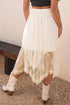 Western Boho Cascading Tiered Lace High Waisted Maxi Skirt