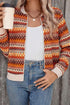 Western Boho Striped Zip Up Long Sleeve Jacket