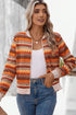 Western Boho Striped Zip Up Long Sleeve Jacket