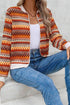 Western Boho Striped Zip Up Long Sleeve Jacket